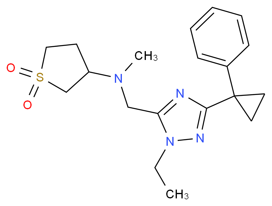 (1,1-dioxidotetrahydro-3-thienyl){[1-ethyl-3-(1-phenylcyclopropyl)-1H-1,2,4-triazol-5-yl]methyl}methylamine_分子结构_CAS_)