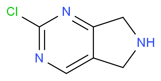 2-chloro-5H,6H,7H-pyrrolo[3,4-d]pyrimidine_分子结构_CAS_954232-71-4