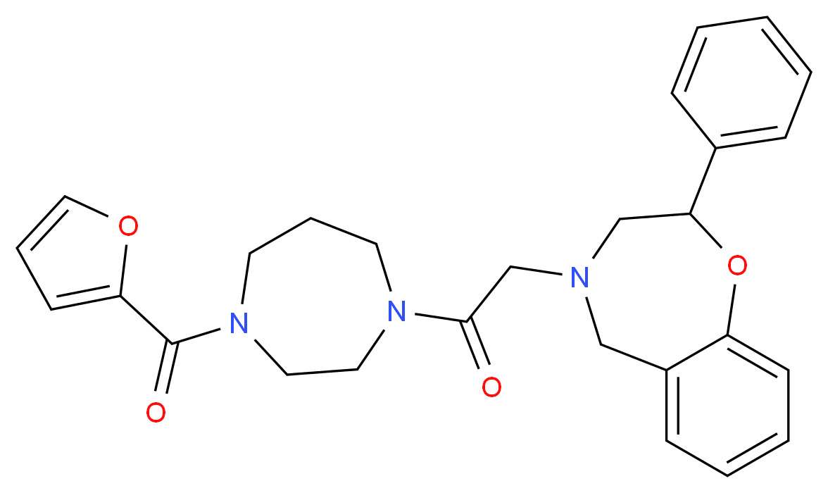 4-{2-[4-(2-furoyl)-1,4-diazepan-1-yl]-2-oxoethyl}-2-phenyl-2,3,4,5-tetrahydro-1,4-benzoxazepine_分子结构_CAS_)