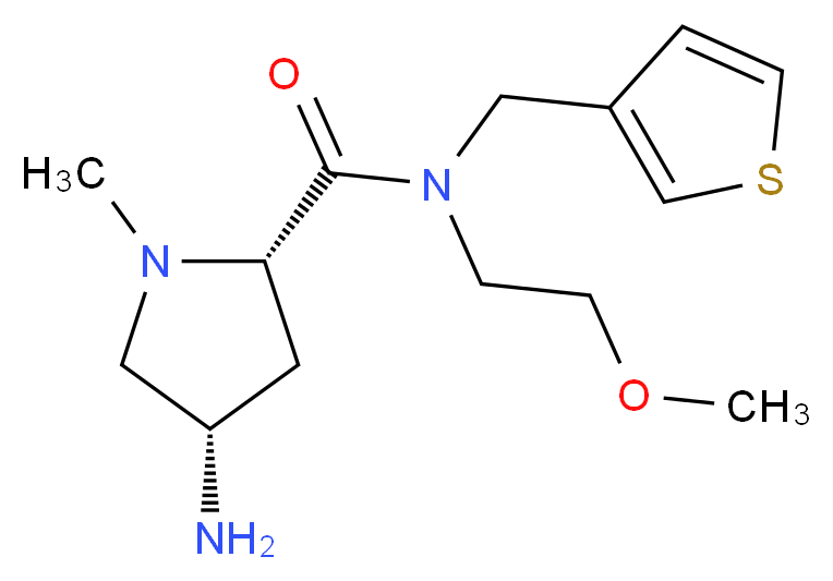 (2S,4S)-4-amino-N-(2-methoxyethyl)-1-methyl-N-(3-thienylmethyl)pyrrolidine-2-carboxamide_分子结构_CAS_)