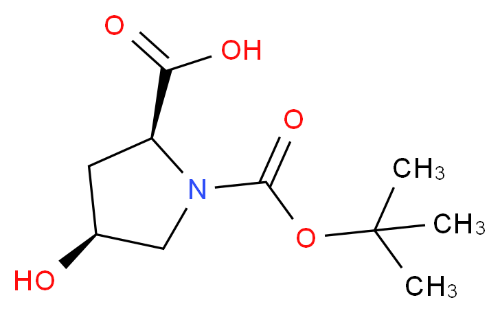 (2S,4S)-4-Hydroxy-pyrrolidine-1,2-dicarboxylic acid 1-tert-butyl ester_分子结构_CAS_87691-27-8)