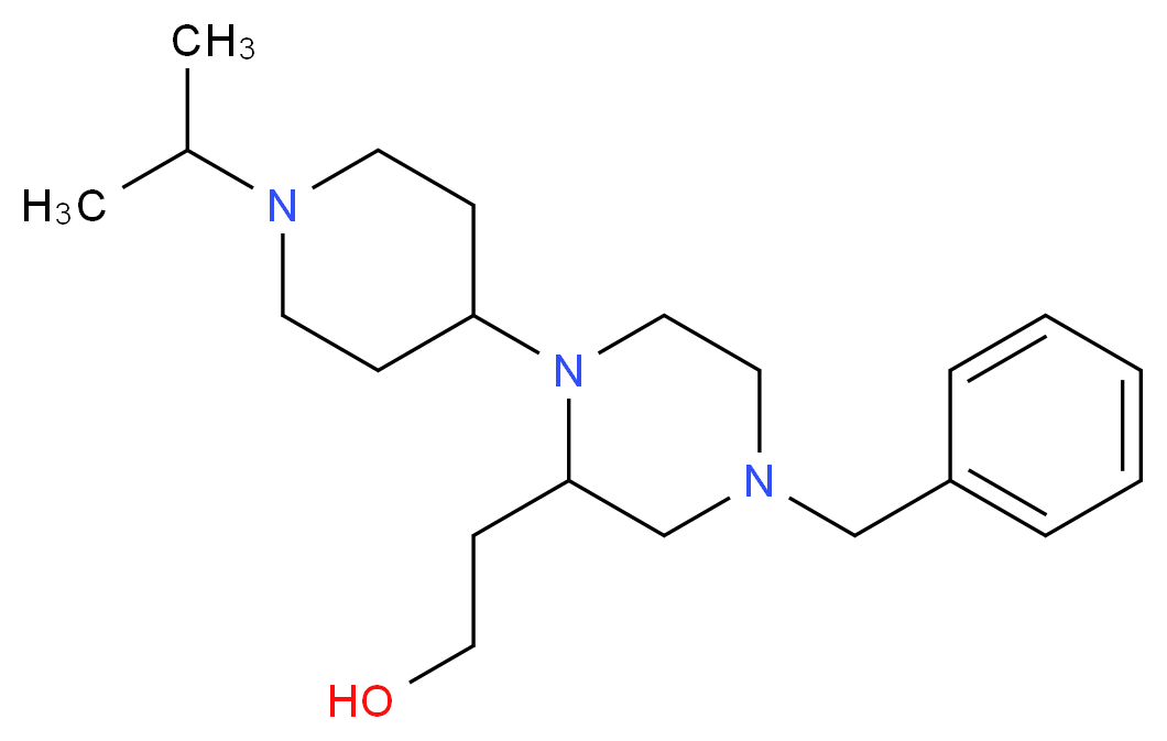 2-[4-benzyl-1-(1-isopropyl-4-piperidinyl)-2-piperazinyl]ethanol_分子结构_CAS_)