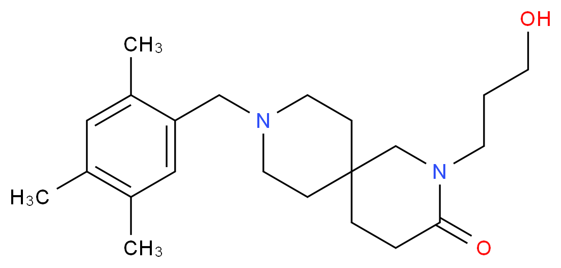 2-(3-hydroxypropyl)-9-(2,4,5-trimethylbenzyl)-2,9-diazaspiro[5.5]undecan-3-one_分子结构_CAS_)
