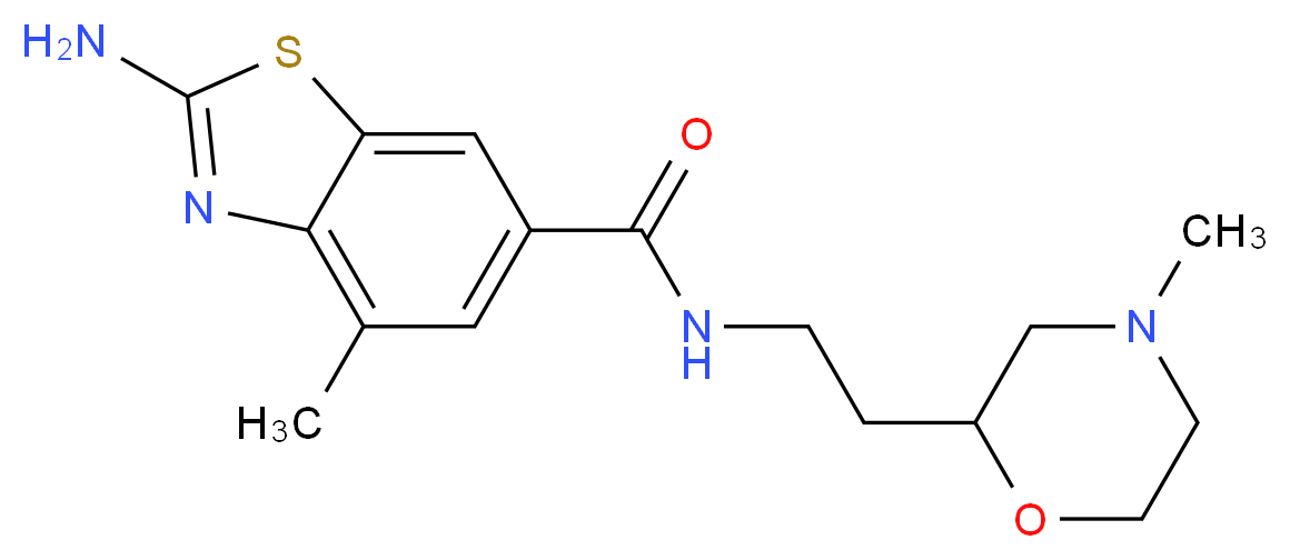 2-amino-4-methyl-N-[2-(4-methylmorpholin-2-yl)ethyl]-1,3-benzothiazole-6-carboxamide_分子结构_CAS_)