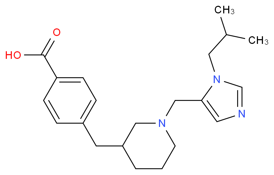 4-({1-[(1-isobutyl-1H-imidazol-5-yl)methyl]-3-piperidinyl}methyl)benzoic acid_分子结构_CAS_)