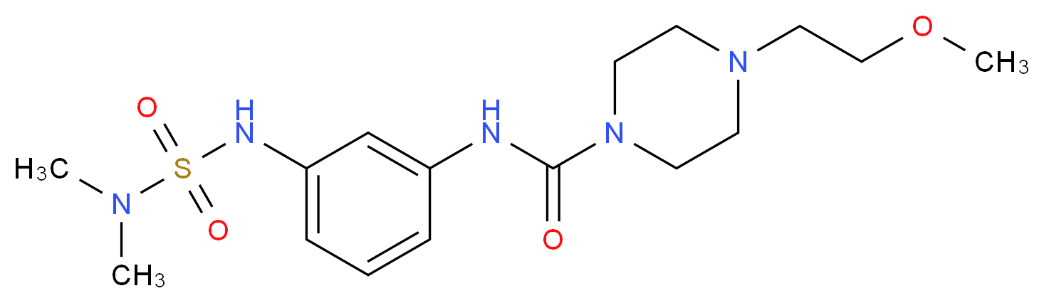 N-(3-{[(dimethylamino)sulfonyl]amino}phenyl)-4-(2-methoxyethyl)piperazine-1-carboxamide_分子结构_CAS_)