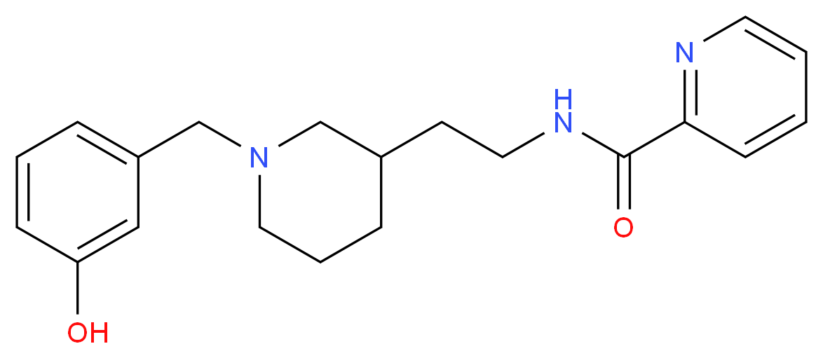 N-{2-[1-(3-hydroxybenzyl)piperidin-3-yl]ethyl}pyridine-2-carboxamide_分子结构_CAS_)