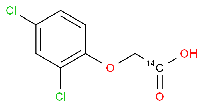 2-(2,4-dichlorophenoxy)(1-<sup>1</sup><sup>4</sup>C)acetic acid_分子结构_CAS_54745-01-6