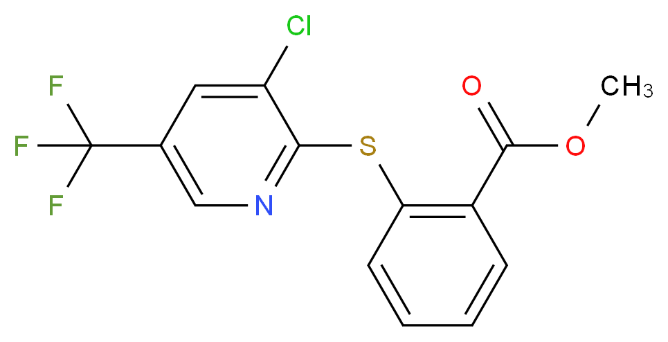 Methyl 2-{[3-chloro-5-(trifluoromethyl)pyridin-2-yl]sulphanyl}benzenecarboxylate_分子结构_CAS_)