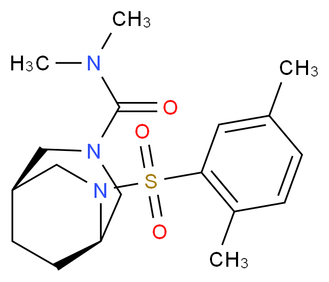 (1S*,5R*)-6-[(2,5-dimethylphenyl)sulfonyl]-N,N-dimethyl-3,6-diazabicyclo[3.2.2]nonane-3-carboxamide_分子结构_CAS_)