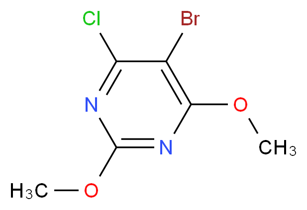 5-Bromo-4-chloro-2,6-dimethoxypyrimidine_分子结构_CAS_42362-16-3)