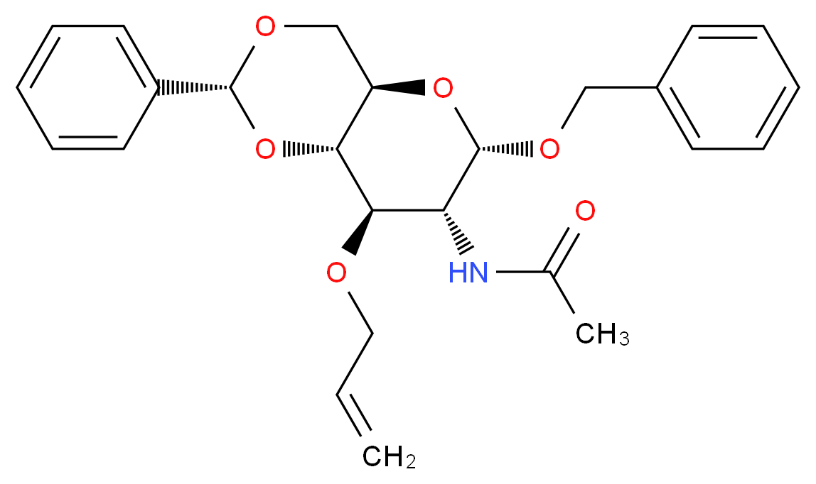 Benzyl 2-Acetamido-3-O-allyl-4,6-O-benzylidene-2-deoxy-α-D-glucopyranoside_分子结构_CAS_60920-72-1)