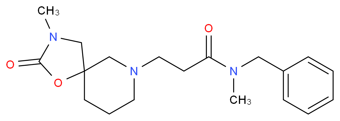N-benzyl-N-methyl-3-(3-methyl-2-oxo-1-oxa-3,7-diazaspiro[4.5]dec-7-yl)propanamide_分子结构_CAS_)