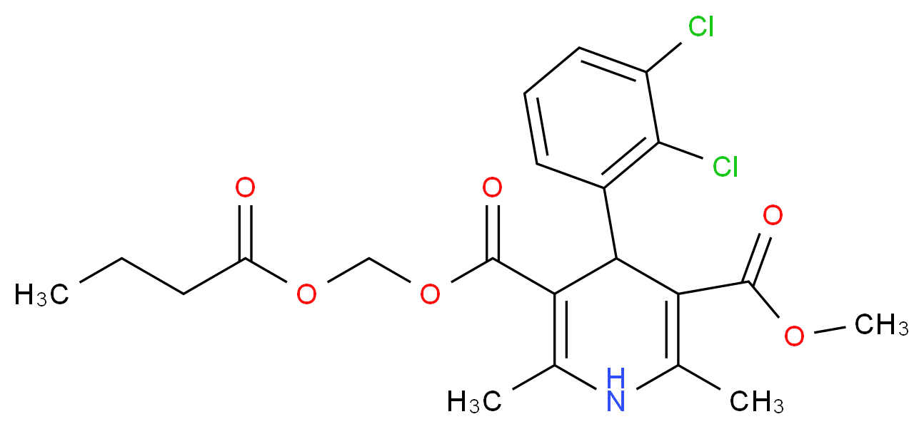 methyl 5-{[(butanoyloxy)methoxy]carbonyl}-4-(2,3-dichlorophenyl)-2,6-dimethyl-1,4-dihydropyridine-3-carboxylate_分子结构_CAS_)