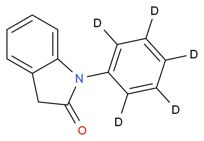 1-(<sup>2</sup>H<sub>5</sub>)phenyl-2,3-dihydro-1H-indol-2-one_分子结构_CAS_1189871-32-6