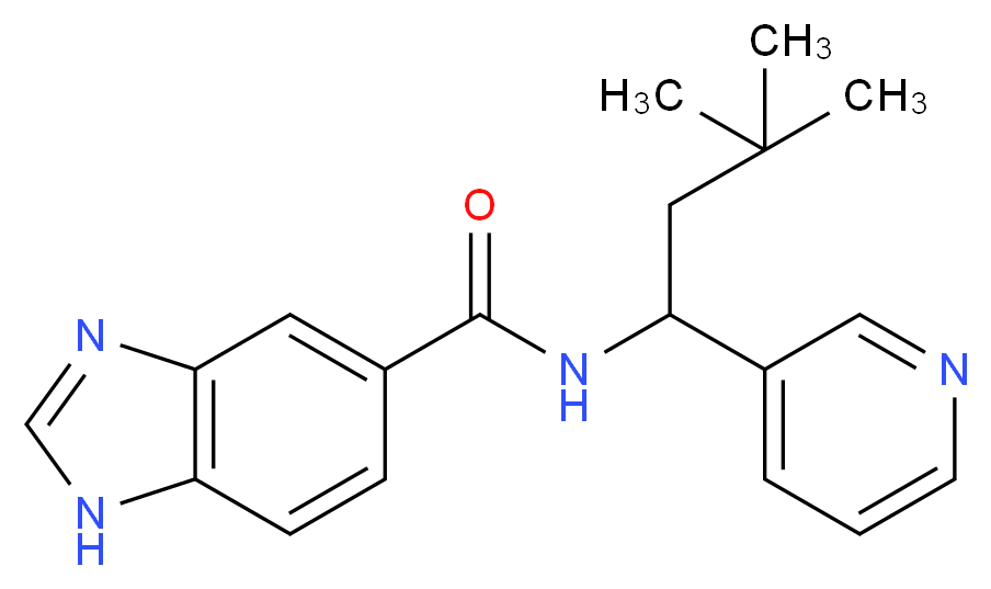 N-(3,3-dimethyl-1-pyridin-3-ylbutyl)-1H-benzimidazole-5-carboxamide_分子结构_CAS_)