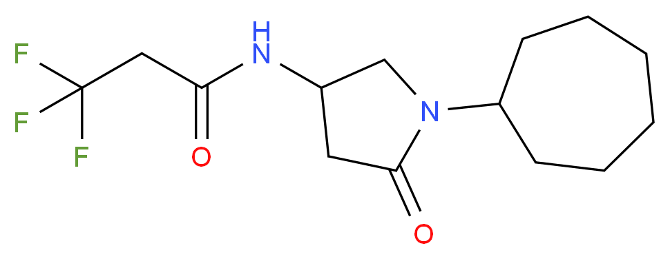 N-(1-cycloheptyl-5-oxo-3-pyrrolidinyl)-3,3,3-trifluoropropanamide_分子结构_CAS_)