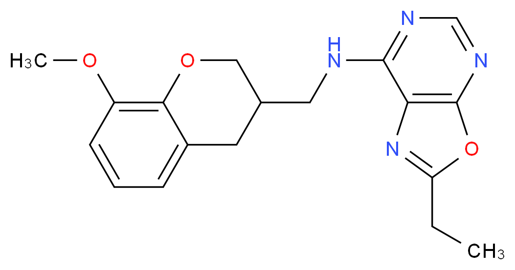 2-ethyl-N-[(8-methoxy-3,4-dihydro-2H-chromen-3-yl)methyl][1,3]oxazolo[5,4-d]pyrimidin-7-amine_分子结构_CAS_)