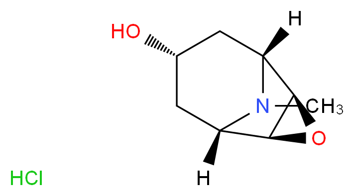 (1R,2R,4S,5S,7R)-9-methyl-3-oxa-9-azatricyclo[3.3.1.0^{2,4}]nonan-7-ol hydrochloride_分子结构_CAS_85700-55-6