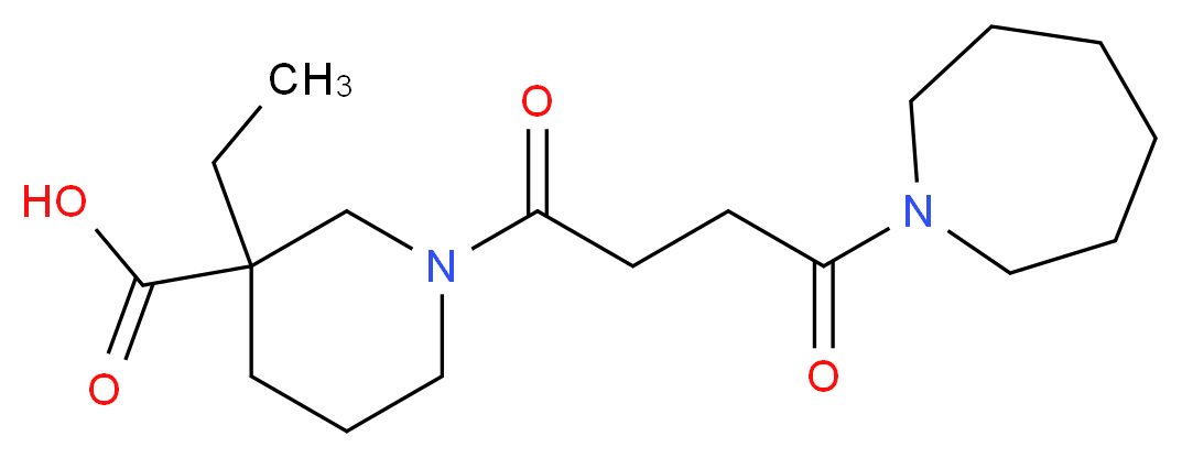 1-(4-azepan-1-yl-4-oxobutanoyl)-3-ethylpiperidine-3-carboxylic acid_分子结构_CAS_)