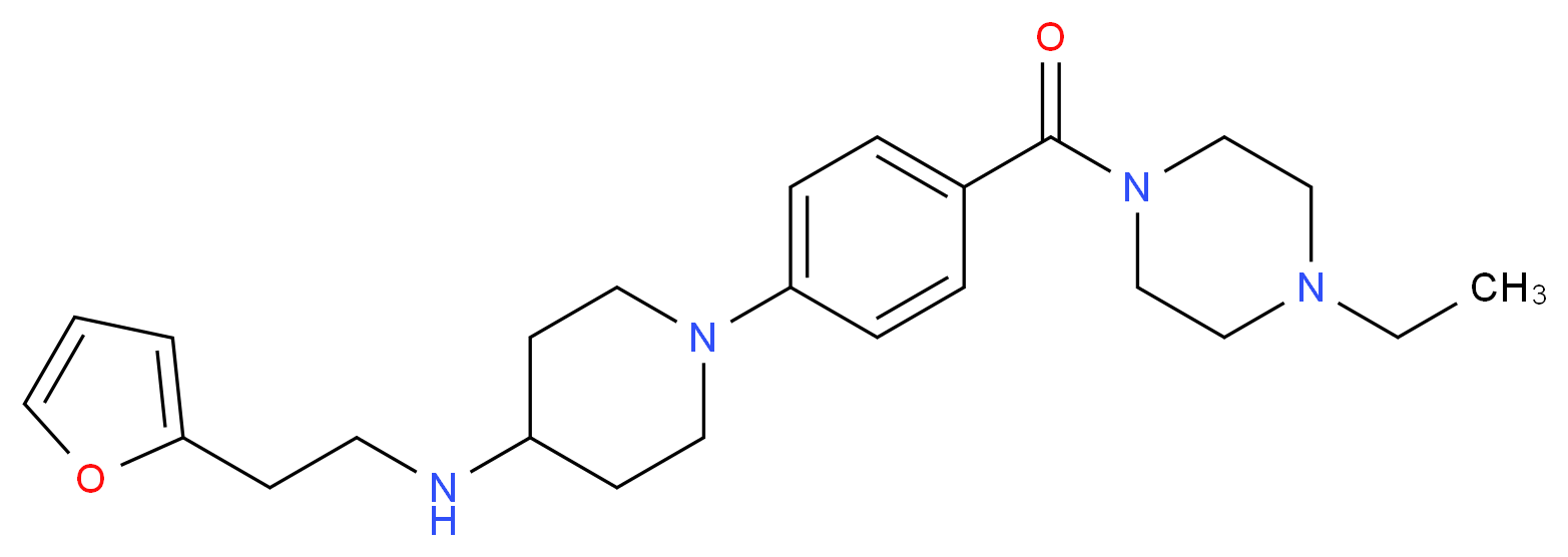 1-{4-[(4-ethyl-1-piperazinyl)carbonyl]phenyl}-N-[2-(2-furyl)ethyl]-4-piperidinamine_分子结构_CAS_)