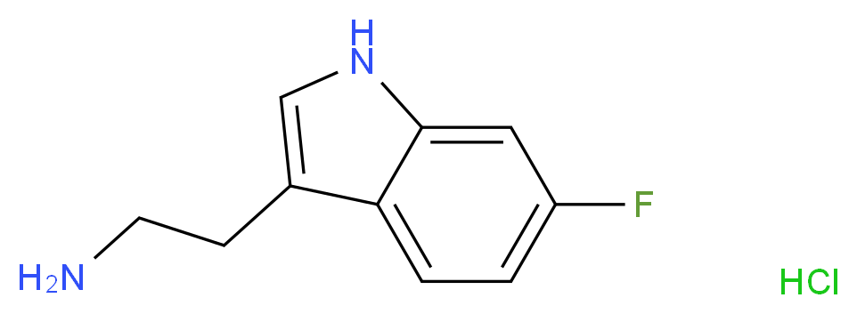 2-(6-fluoro-1H-indol-3-yl)ethan-1-amine hydrochloride_分子结构_CAS_55206-24-1
