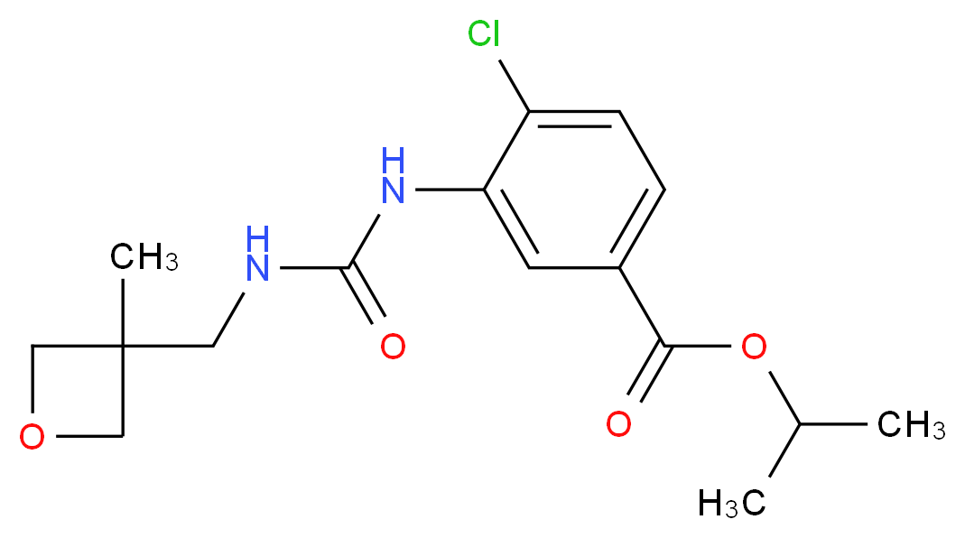 isopropyl 4-chloro-3-[({[(3-methyloxetan-3-yl)methyl]amino}carbonyl)amino]benzoate_分子结构_CAS_)