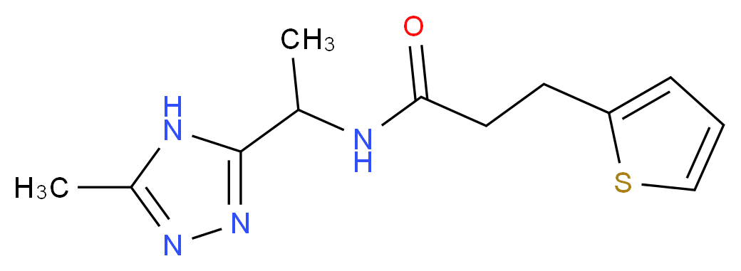 N-[1-(5-methyl-4H-1,2,4-triazol-3-yl)ethyl]-3-(2-thienyl)propanamide_分子结构_CAS_)