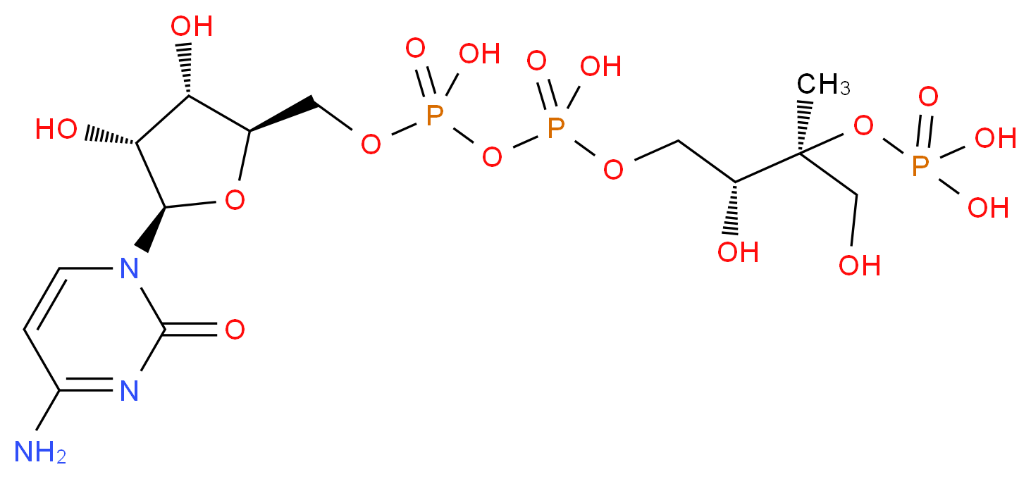 {[(2S,3R)-4-({[({[(2R,3S,4R,5R)-5-(4-amino-2-oxo-1,2-dihydropyrimidin-1-yl)-3,4-dihydroxyoxolan-2-yl]methoxy}(hydroxy)phosphoryl)oxy](hydroxy)phosphoryl}oxy)-1,3-dihydroxy-2-methylbutan-2-yl]oxy}phosphonic acid_分子结构_CAS_263016-95-1