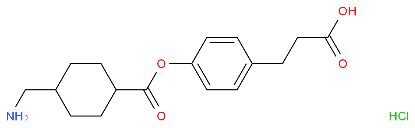 3-{4-[4-(aminomethyl)cyclohexanecarbonyloxy]phenyl}propanoic acid hydrochloride_分子结构_CAS_27724-96-5