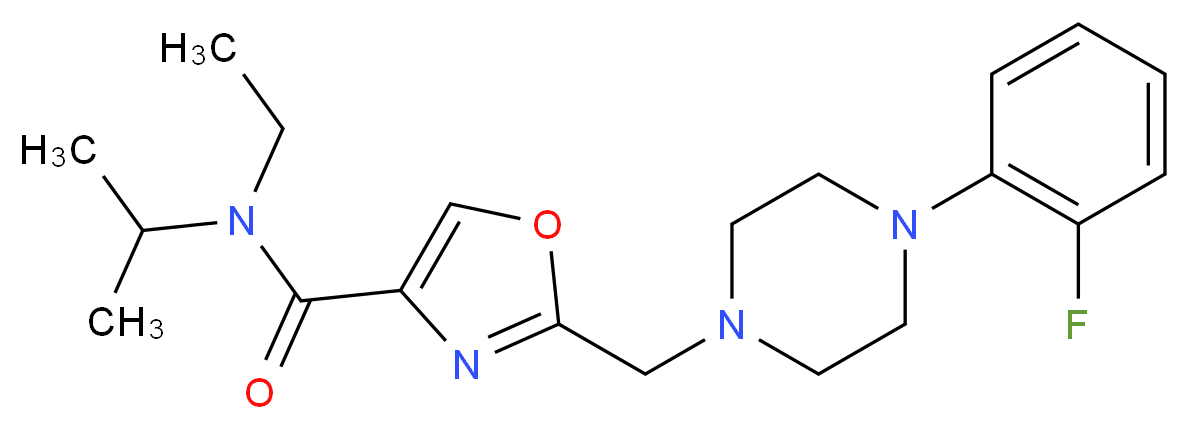 N-ethyl-2-{[4-(2-fluorophenyl)piperazin-1-yl]methyl}-N-isopropyl-1,3-oxazole-4-carboxamide_分子结构_CAS_)