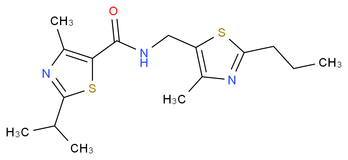 2-isopropyl-4-methyl-N-[(4-methyl-2-propyl-1,3-thiazol-5-yl)methyl]-1,3-thiazole-5-carboxamide_分子结构_CAS_)