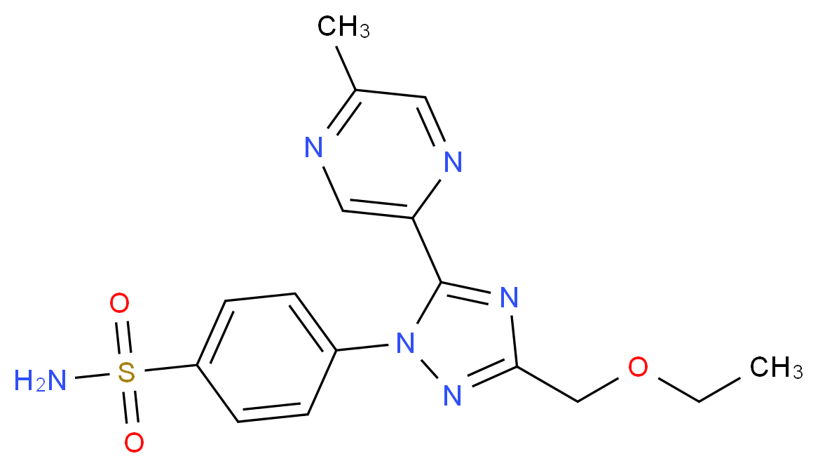 4-[3-(ethoxymethyl)-5-(5-methylpyrazin-2-yl)-1H-1,2,4-triazol-1-yl]benzenesulfonamide_分子结构_CAS_)
