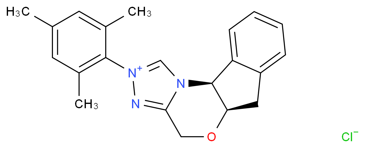 (5aR,10bS)-5a,10b-二氢-2-(2,4,6-三甲苯基)-4H,6H-茚并[2,1-b]-1,2,4-三唑并[4,3-d]-1,4-噁嗪鎓氯化物_分子结构_CAS_903571-02-8(anhydrous))