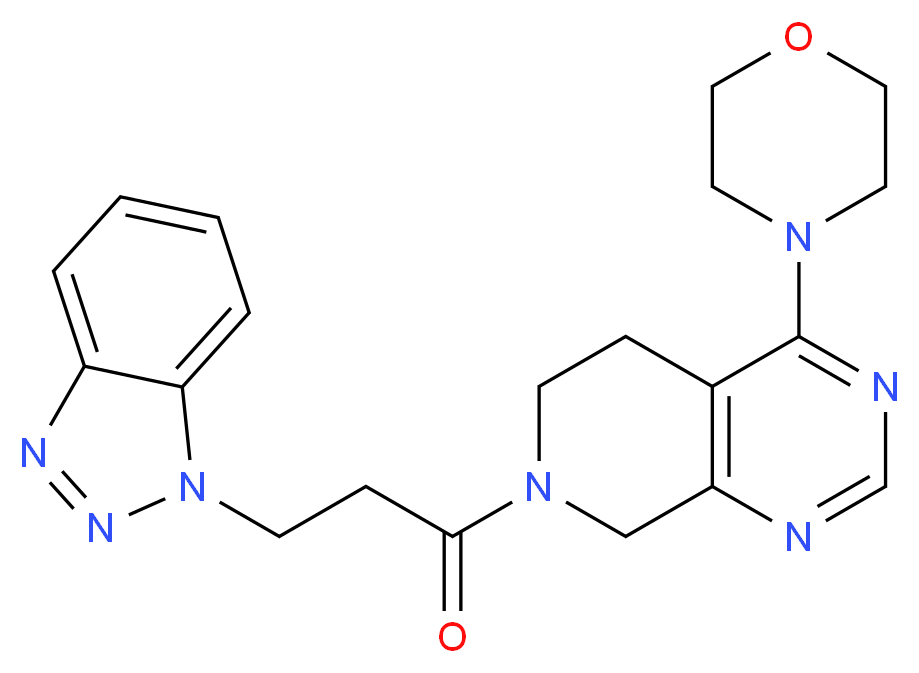 7-[3-(1H-1,2,3-benzotriazol-1-yl)propanoyl]-4-morpholin-4-yl-5,6,7,8-tetrahydropyrido[3,4-d]pyrimidine_分子结构_CAS_)