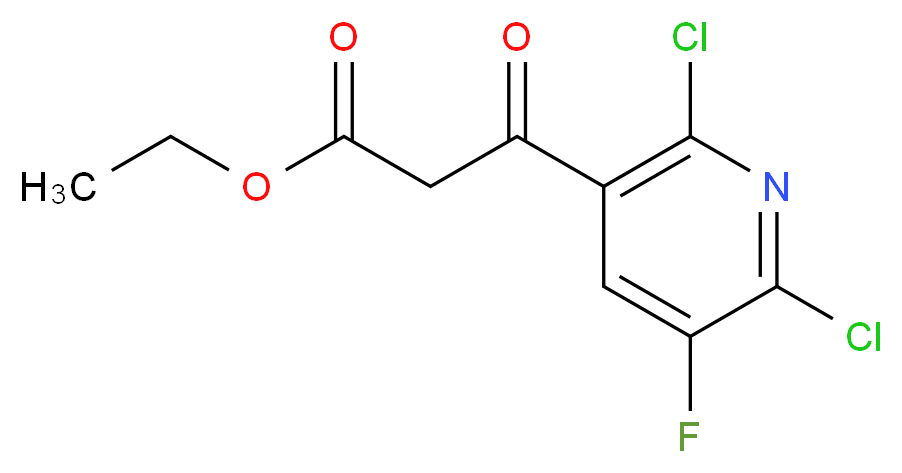 3-(2,6-Dichloro-5-fluoropyridin-3-yl)-3-oxopropanoic Acid Ethyl Ester_分子结构_CAS_96568-04-6)