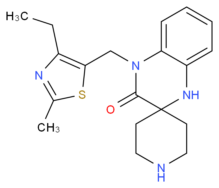 4'-[(4-ethyl-2-methyl-1,3-thiazol-5-yl)methyl]-1',4'-dihydro-3'H-spiro[piperidine-4,2'-quinoxalin]-3'-one_分子结构_CAS_)