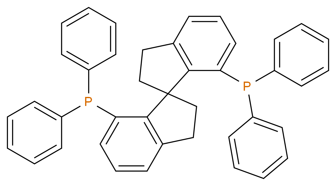 7'-(diphenylphosphanyl)-2,2',3,3'-tetrahydro-1,1'-spirobi[indene]-7-yldiphenylphosphane_分子结构_CAS_528521-86-0