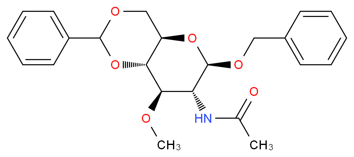 N-[(4aR,6R,7R,8R,8aS)-6-(benzyloxy)-8-methoxy-2-phenyl-hexahydro-2H-pyrano[3,2-d][1,3]dioxin-7-yl]acetamide_分子结构_CAS_116696-66-3