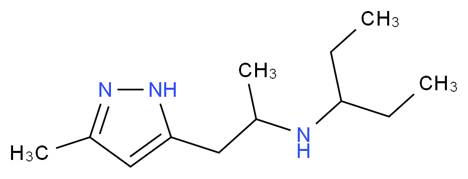 (1-ethylpropyl)[1-methyl-2-(3-methyl-1H-pyrazol-5-yl)ethyl]amine_分子结构_CAS_)