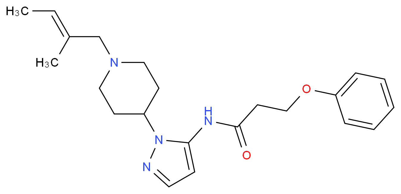 N-(1-{1-[(2E)-2-methyl-2-buten-1-yl]-4-piperidinyl}-1H-pyrazol-5-yl)-3-phenoxypropanamide_分子结构_CAS_)