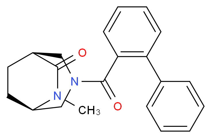 (1S*,5R*)-3-(biphenyl-2-ylcarbonyl)-6-methyl-3,6-diazabicyclo[3.2.2]nonan-7-one_分子结构_CAS_)