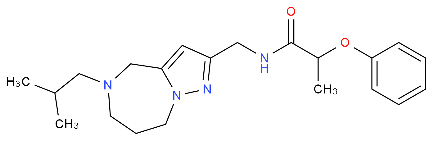 N-[(5-isobutyl-5,6,7,8-tetrahydro-4H-pyrazolo[1,5-a][1,4]diazepin-2-yl)methyl]-2-phenoxypropanamide_分子结构_CAS_)