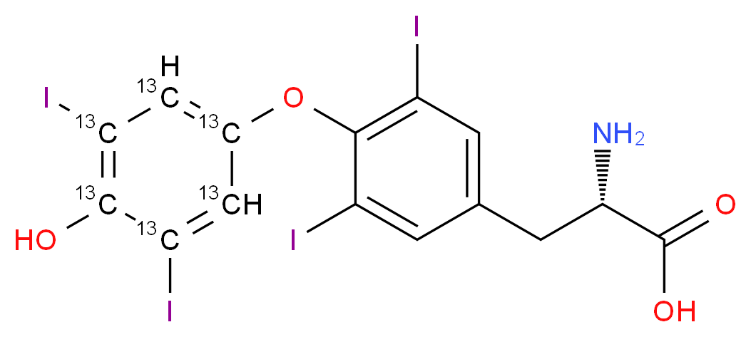 Thyroxine-13C6_分子结构_CAS_)