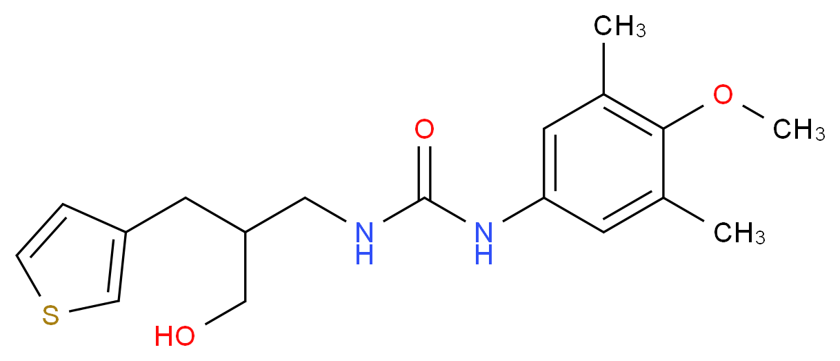 N-[3-hydroxy-2-(3-thienylmethyl)propyl]-N'-(4-methoxy-3,5-dimethylphenyl)urea_分子结构_CAS_)