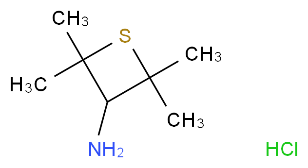 3-Amino-2,2,4,4-tetramethylthietane hydrochloride_分子结构_CAS_80875-05-4)