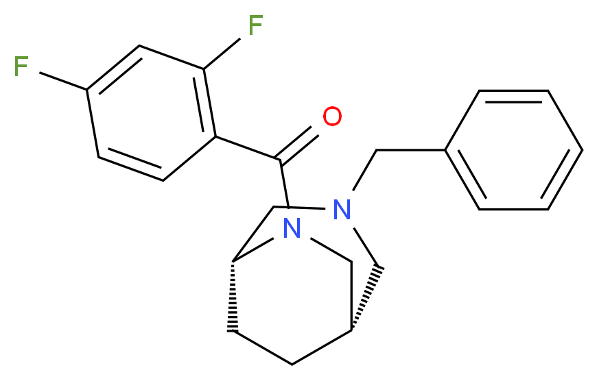 (1S*,5R*)-3-benzyl-6-(2,4-difluorobenzoyl)-3,6-diazabicyclo[3.2.2]nonane_分子结构_CAS_)