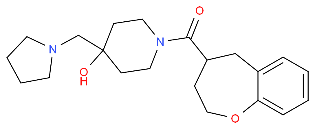 4-(pyrrolidin-1-ylmethyl)-1-(2,3,4,5-tetrahydro-1-benzoxepin-4-ylcarbonyl)piperidin-4-ol_分子结构_CAS_)