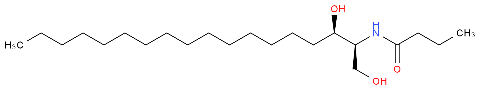 N-[(2S,3R)-1,3-dihydroxyoctadecan-2-yl]butanamide_分子结构_CAS_202467-76-3