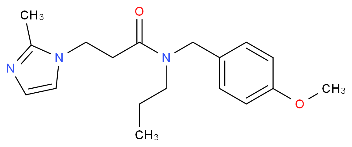N-(4-methoxybenzyl)-3-(2-methyl-1H-imidazol-1-yl)-N-propylpropanamide_分子结构_CAS_)